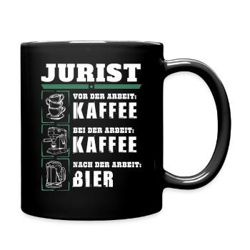 Mein Tagesablauf als Jurist - Tasse einfarbig - Schwarz - Rechts