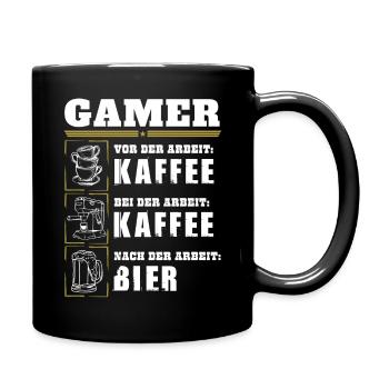 My daily routine as a gamer - Full Colour Mug - black - Right