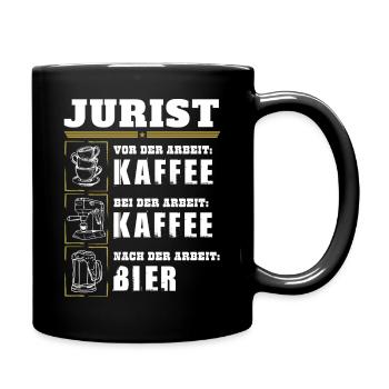 Mein Tagesablauf als Jurist - Tasse einfarbig - Schwarz - Rechts