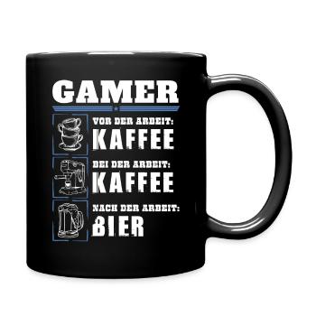 My daily routine as a gamer - Full Colour Mug - black - Right