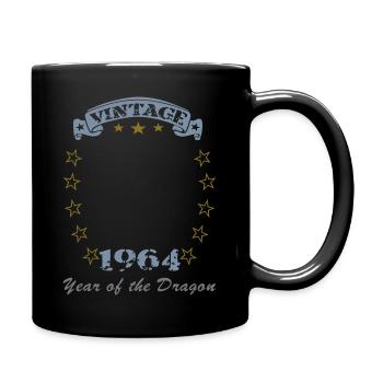 Geburtstag 1964 -2024 für Portrait - Tasse einfarbig - Schwarz - Rechts