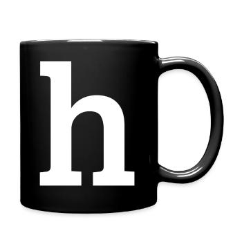 Letter h "h" white - Full Colour Mug - black - Right