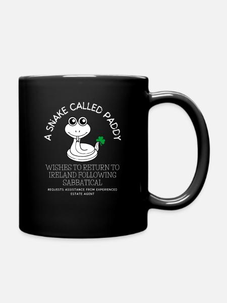 St Patrick's Day Wit - Paddy the Snake - Full Colour Mug - black