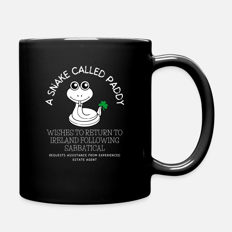 St Patrick's Day Wit - Paddy the Snake - Full Colour Mug - black