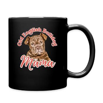 VIEUX BOULEDOGUE ANGLAIS Maman chien chiens bouledogue - Mug uni - noir - Droite