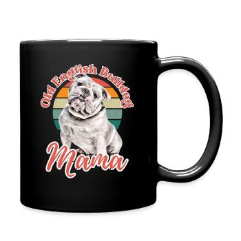 VIEUX BOULEDOGUE ANGLAIS Maman chien chiens bouledogue - Mug uni - noir - Droite