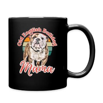 VIEUX BOULEDOGUE ANGLAIS Maman chien chiens bouledogue - Mug uni - noir - Droite