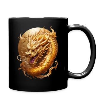 Drache - Tasse einfarbig - Schwarz - Rechts