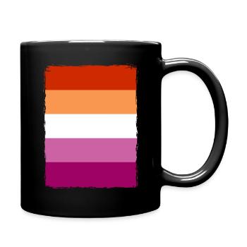lesbian flag Lez flag Hochformat lgbtq lesbisch - Tasse einfarbig - Schwarz - Rechts
