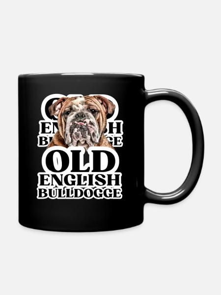 OLD ENGLISH BULLDOG hund hunder bulldog - Enfärgad mugg - svart