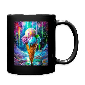 ice cream psychedelic ai - Tasse einfarbig - Schwarz - Rechts
