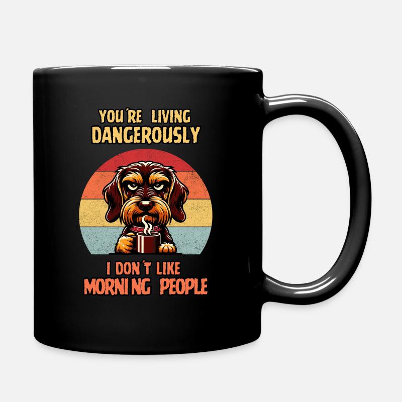 Je n’aime pas les gens du matin, les du matin, les teckels - Mug uni - noir