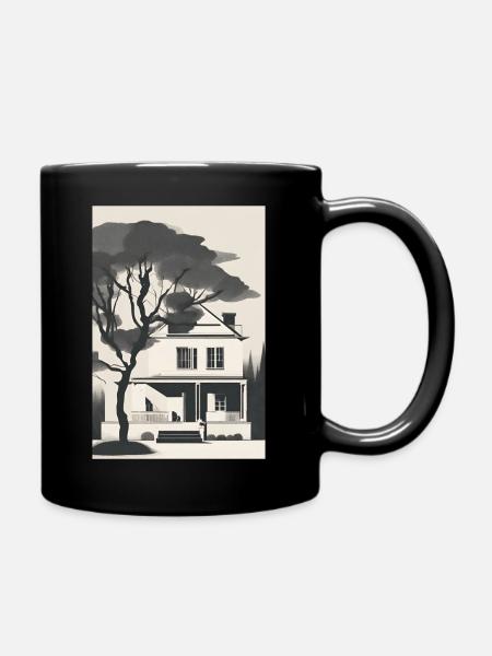 Haus - Tasse einfarbig - Schwarz