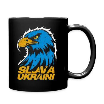 Patriotic Eagle of Ukraine: Slava Ukraini - Full Colour Mug - black - Right