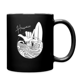 Hawaii - Tasse einfarbig - Schwarz - Rechts