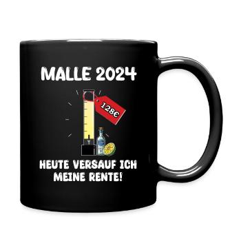 Vodka Lemon Säule heute versauf ich meine Rente - Tasse einfarbig - Schwarz - Rechts