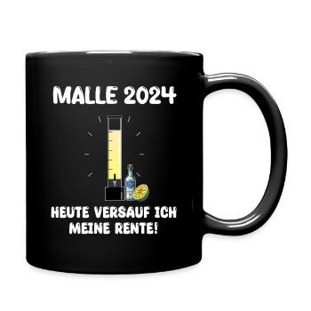 Vodka Lemon Säule heute versauf ich meine Rente - Tasse einfarbig - Schwarz - Rechts