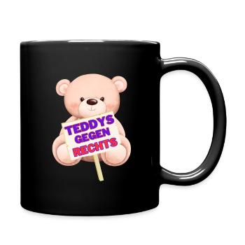 Teddys gegen Rechts! - Tasse einfarbig - Schwarz - Rechts