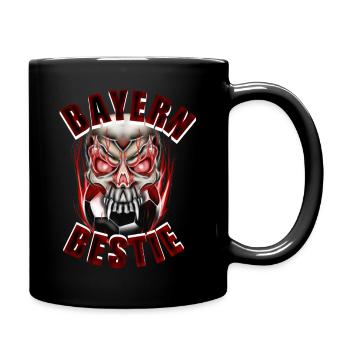 Bayern Bestie Schädel Fußball - Tasse einfarbig - Schwarz - Rechts