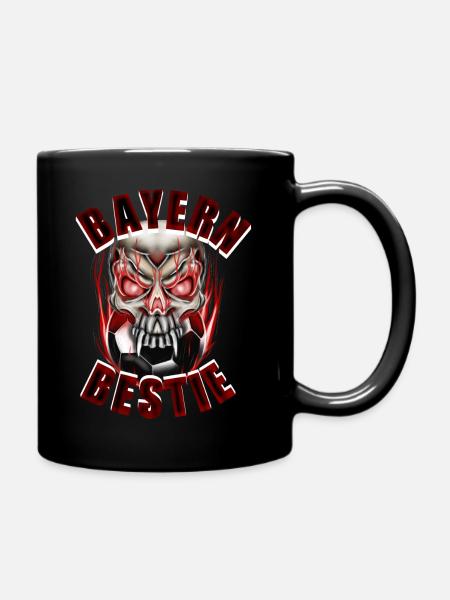 Bayern Bestie Schädel Fußball - Tasse einfarbig - Schwarz