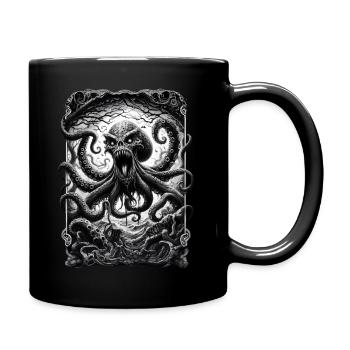 Kraken Dark Octopus Vintage - Tasse einfarbig - Schwarz - Rechts