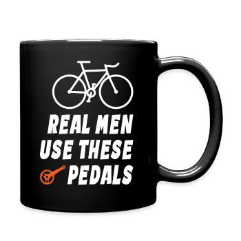 Real Men Use These Pedals - Tasse einfarbig - Schwarz - Rechts