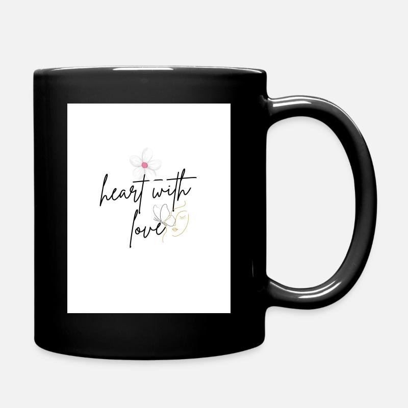 heart with love - Tasse einfarbig - Schwarz