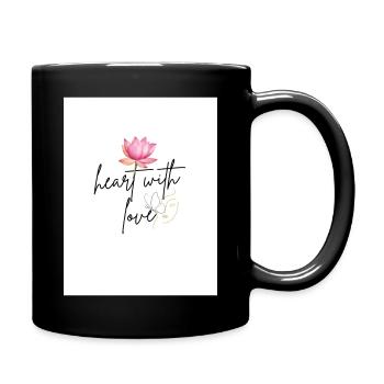 Heart with love - Tasse einfarbig - Schwarz - Rechts