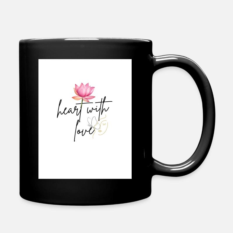 Heart with love - Tasse einfarbig - Schwarz