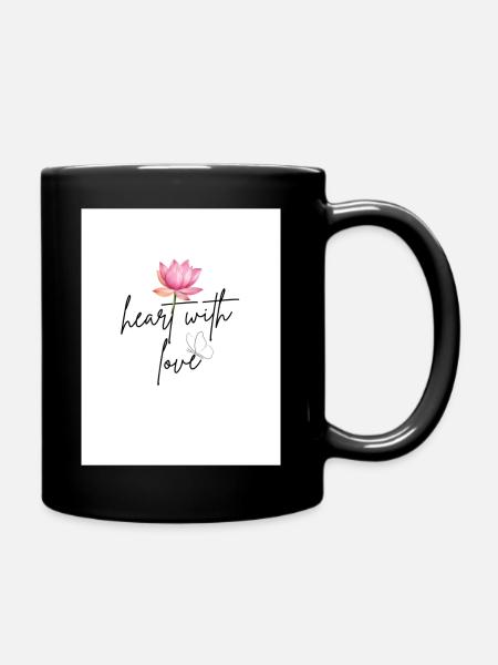 Dein Herz strahlt so viel so wie du es zulässt - Tasse einfarbig - Schwarz