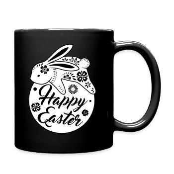 Happy Easter - chilling Easter Bunny - Full Colour Mug - black - Right