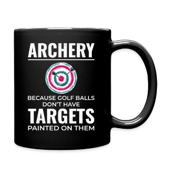 Bogenschießen Ziele Bogenschütze Bullseye Schießsport - Tasse einfarbig - Schwarz - Rechts