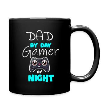 Dad by Day Gamer by Night - Tasse einfarbig - Schwarz - Rechts