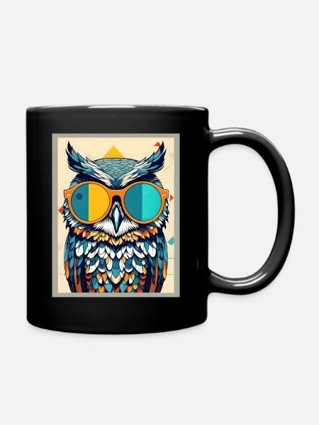 Cool Owl - Tasse einfarbig - Schwarz