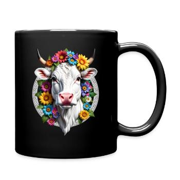 BLÜHENDE KUH - Tasse einfarbig - Schwarz - Rechts