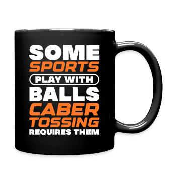 Certains sports jouent avec des balles requises par le lancer de caber - Mug uni - noir - Droite