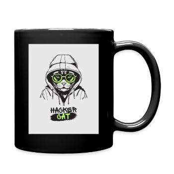 Schwarzes grünes T-Shirt - Tasse einfarbig - Schwarz - Rechts