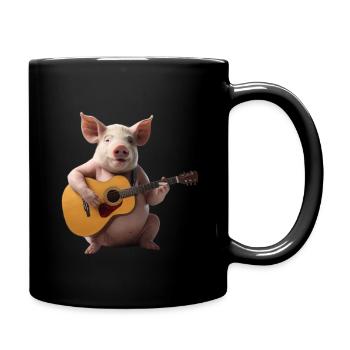 Pig Gitarre - Tasse einfarbig - Schwarz - Rechts
