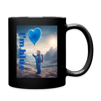 Je suis Bleu - Mug uni - noir - Droite