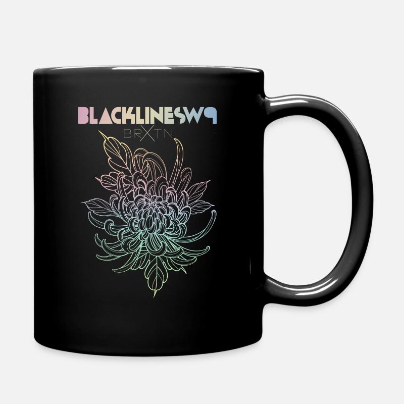 Chrysanthemum flower Blacklinesw9 Brixton - Full Colour Mug - black