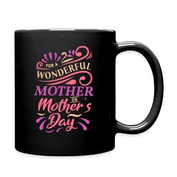 For a wonderful Mother - Tasse einfarbig - Schwarz - Rechts