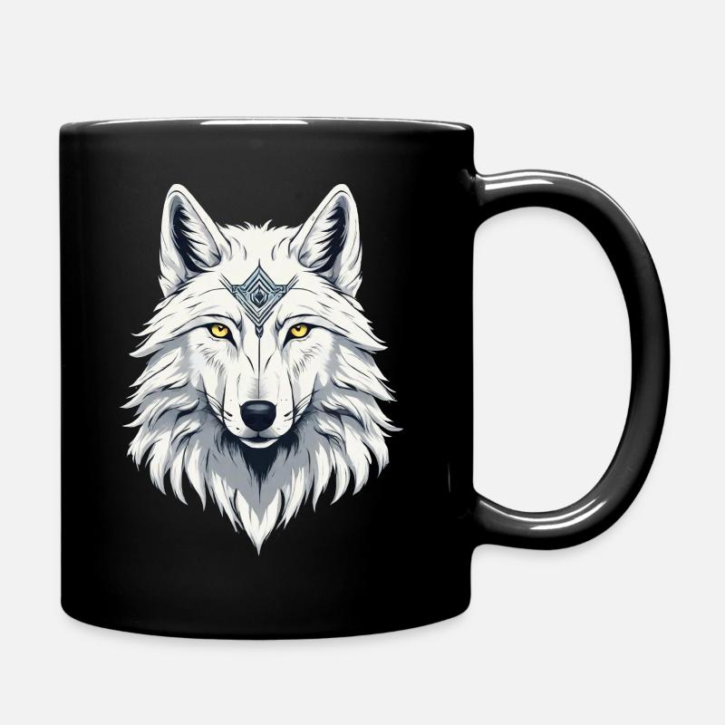 Loup sauvage blanc - Mug uni - noir