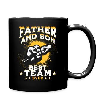 FATHER AND SON BEST TEAM EVER - Tasse einfarbig - Schwarz - Rechts