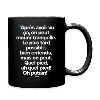 Citation célèbre commentateur / footballeur - Mug uni - noir - Droite