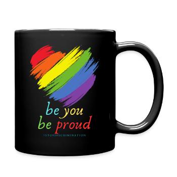 be you be proud - Tasse einfarbig - Schwarz - Rechts