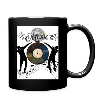Liebe Zur Musik - Tasse einfarbig - Schwarz - Rechts