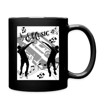 Liebe Zur Musik Kassette - Tasse einfarbig - Schwarz - Rechts
