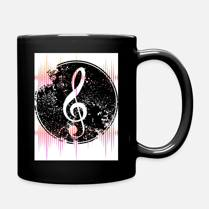 Liebe zur Musik Noten-Equalizer - Tasse einfarbig - Schwarz