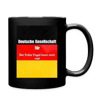 Der frühe Vogel - Tasse einfarbig - Schwarz - Rechts