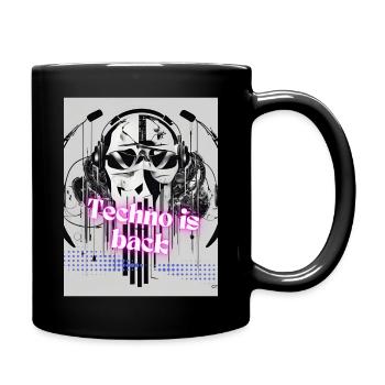 Techno is back - Tasse einfarbig - Schwarz - Rechts